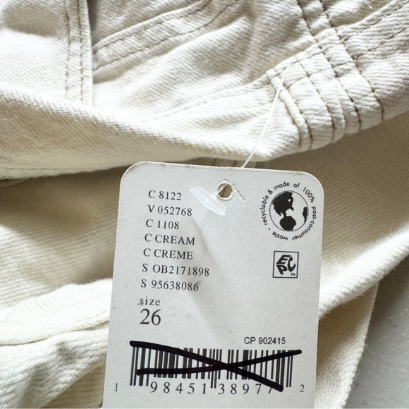 Free People Aster Jeans Women’s 26 Cream Straight Leg High Rise We The Free - Picture 4 of 15